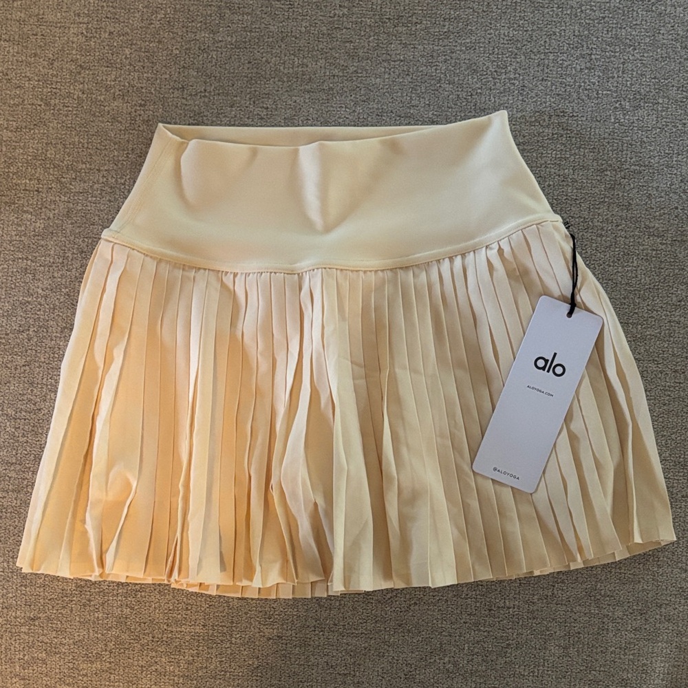 NWT ALO Yoga Women's Yellow Grand Slam Tennis Skirt
